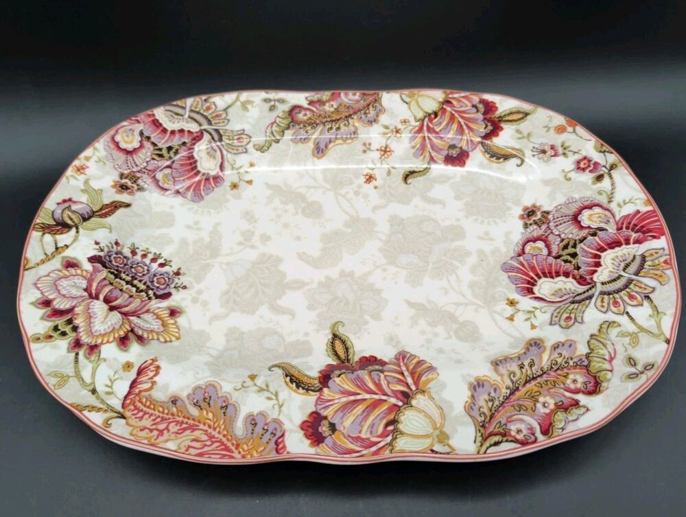 222 Fifth Gabrielle Cream Paisley Platter
